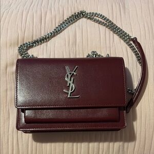 Authentic Yves Saint Laurent Burgundy Crossbody